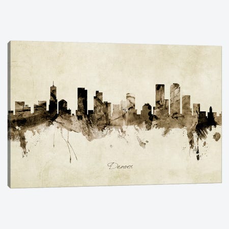 Denver Colorado Skyline Canvas Print #MTO1843} by Michael Tompsett Canvas Artwork