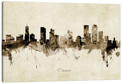 Denver Colorado Skyline Canvas Art Print - Denver Art