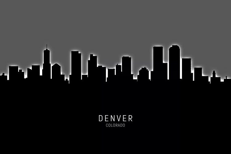 Black On Gray Denver Colorado Skyline