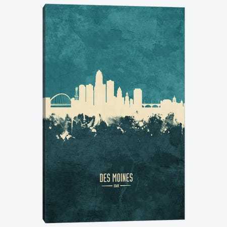 Des Moines Iowa Skyline Canvas Print #MTO1846} by Michael Tompsett Canvas Print