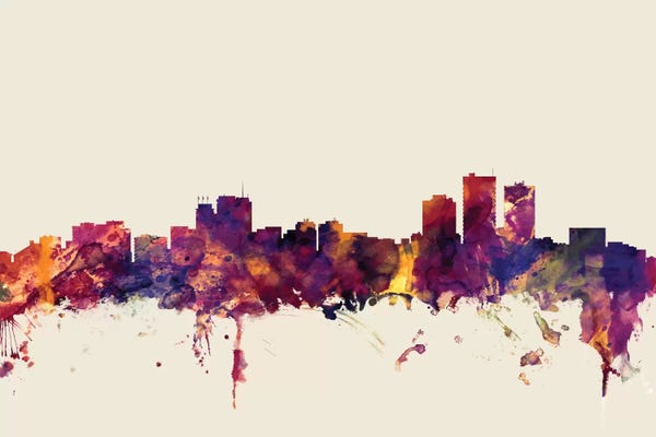 Anchorage: Anchorage, Alaska, USA On Beige by Michael Tompsett