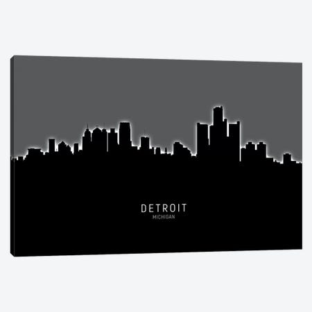 Detroit Michigan Skyline Canvas Print #MTO1852} by Michael Tompsett Art Print