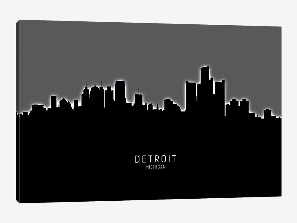 Detroit Michigan Skyline by Michael Tompsett 1-piece Canvas Print