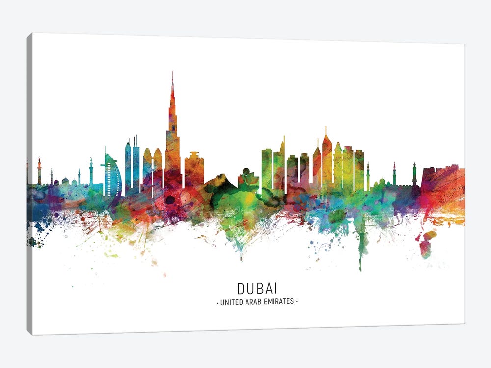 Dubai Skyline by Michael Tompsett 1-piece Canvas Artwork