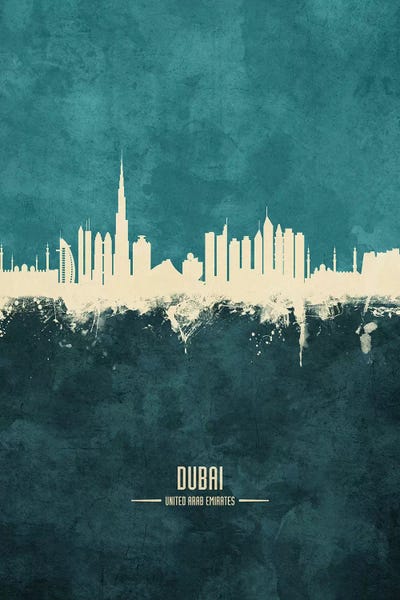United Arab Emirates: Dubai UAE Skyline by Michael Tompsett