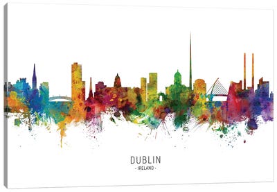 Dublin Ireland Skyline Canvas Art Print - Ireland Art
