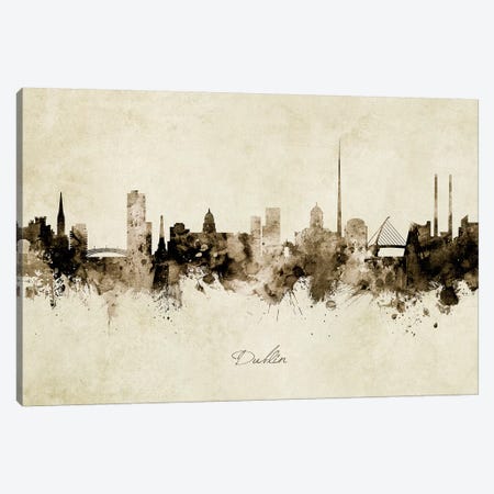Dublin Ireland Skyline Canvas Print #MTO1859} by Michael Tompsett Art Print