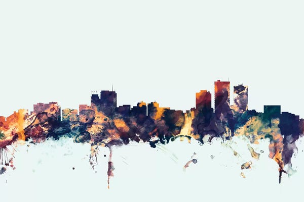 Anchorage: Anchorage, Alaska, USA On Blue by Michael Tompsett