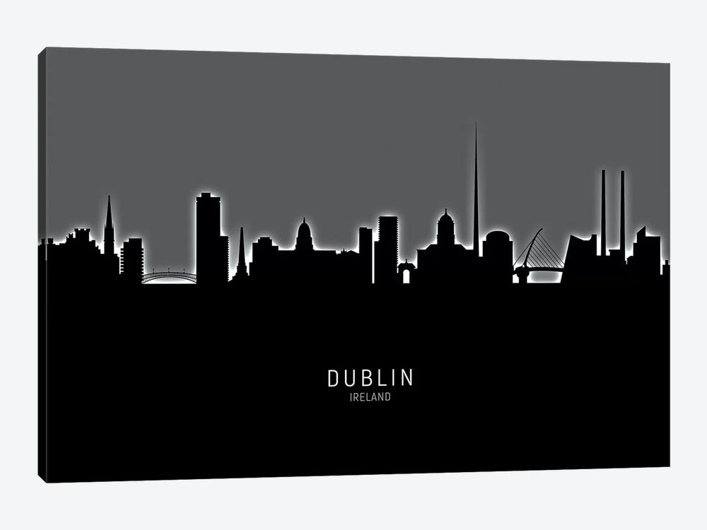 Dublin Ireland Skyline by Michael Tompsett 1-piece Canvas Artwork