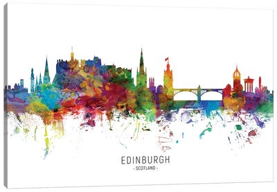 Edinburgh Scotland Skyline Canvas Art Print - Scotland Art