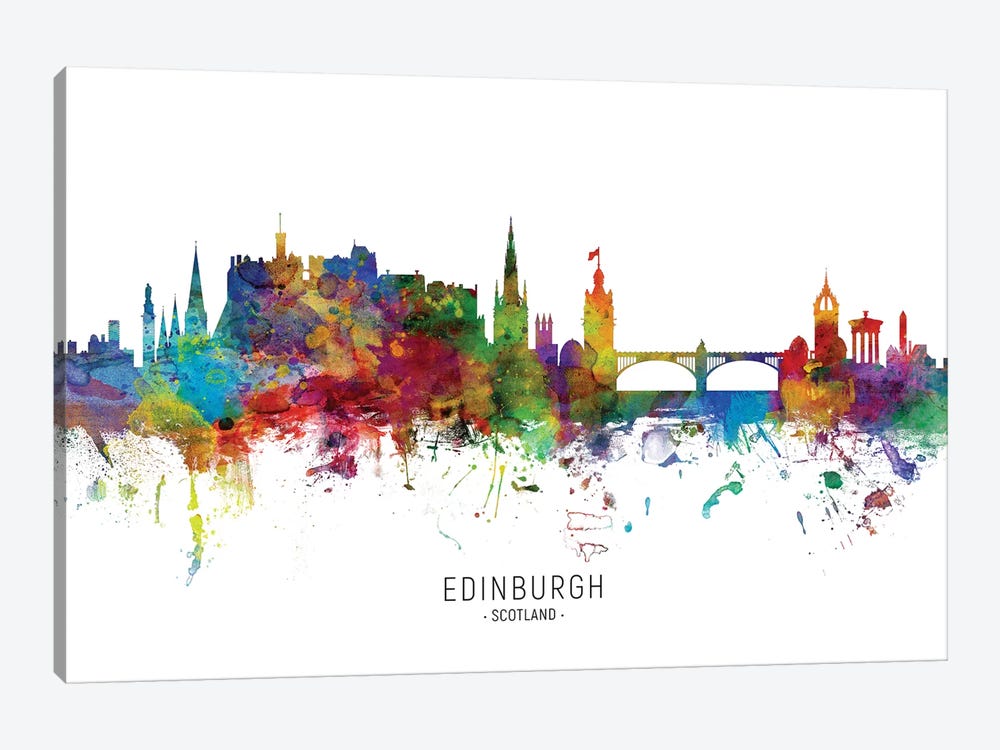 Edinburgh Scotland Skyline by Michael Tompsett 1-piece Canvas Art Print