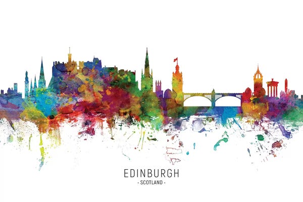Edinburgh: Color Splash Edinburgh Scotland Skyline by Michael Tompsett