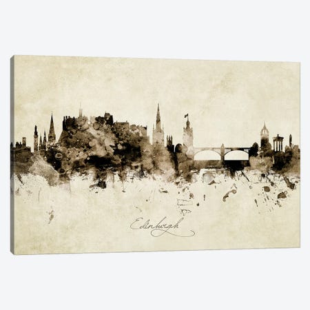 Edinburgh Scotland Skyline Canvas Print #MTO1862} by Michael Tompsett Canvas Artwork