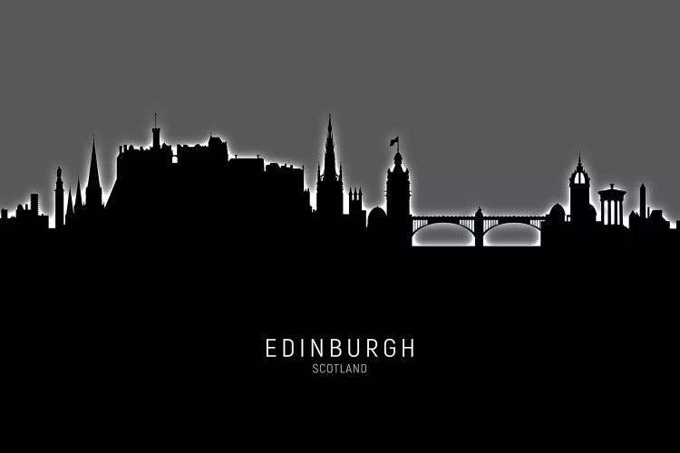 Black On Gray Edinburgh Scotland Skyline
