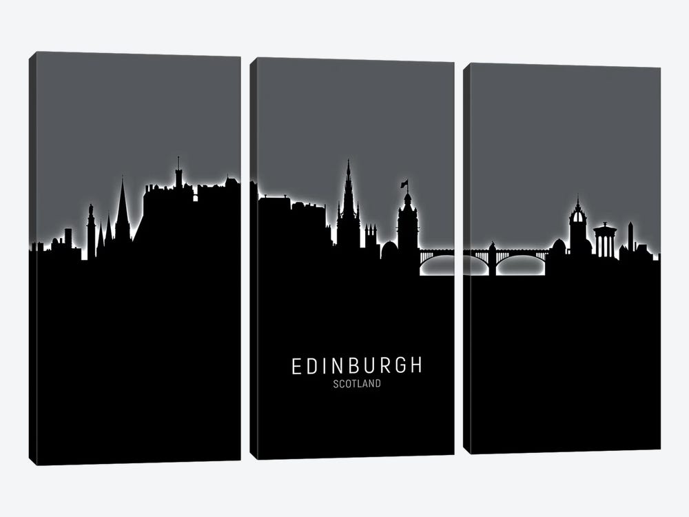 Edinburgh Scotland Skyline by Michael Tompsett 3-piece Canvas Art Print
