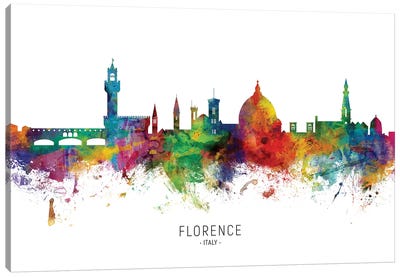 Florence Italy Skyline Canvas Art Print - Scenic & Nature Typography