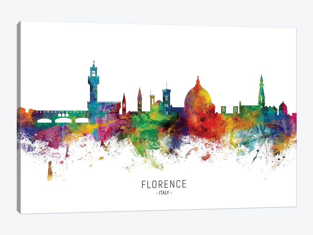 Florence Italy Skyline by Michael Tompsett 1-piece Canvas Print