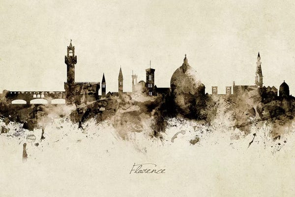 Ink Splash Florence Italy Skyline