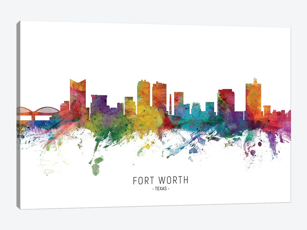 Fort Worth Texas Skyline by Michael Tompsett 1-piece Canvas Art Print