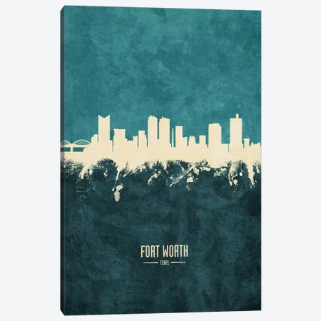 Fort Worth Texas Skyline Canvas Print #MTO1870} by Michael Tompsett Art Print