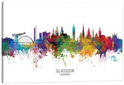 Glasgow Scotland Skyline Canvas Art Print - Scotland Art
