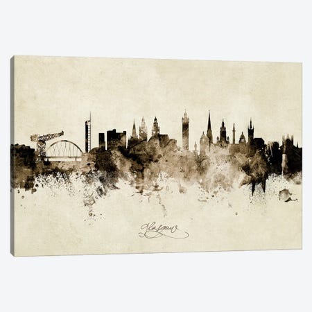 Glasgow Scotland Skyline Canvas Print #MTO1874} by Michael Tompsett Canvas Wall Art
