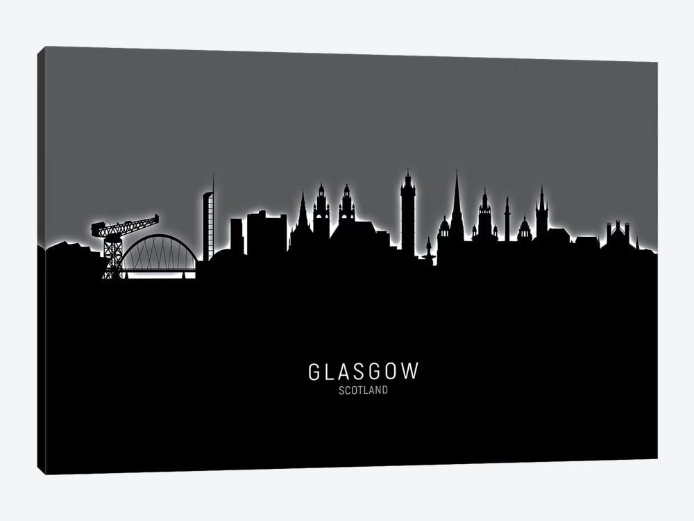 Glasgow Scotland Skyline by Michael Tompsett 1-piece Canvas Art