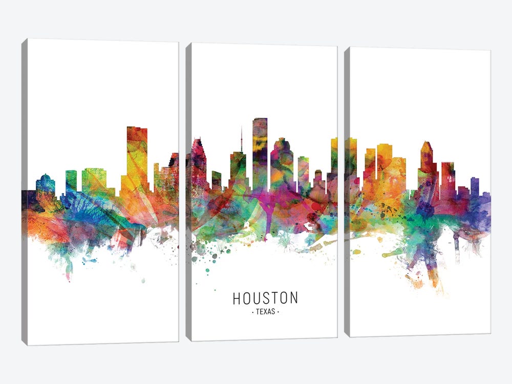 Houston Texas Skyline by Michael Tompsett 3-piece Art Print