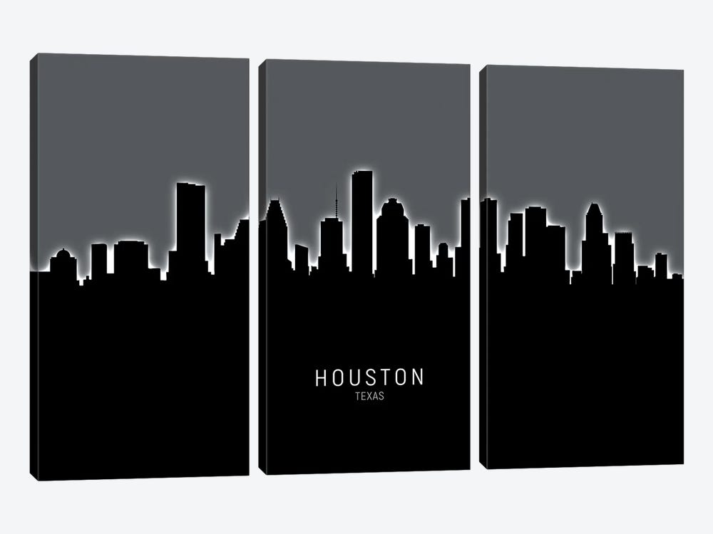 Houston Texas Skyline by Michael Tompsett 3-piece Canvas Artwork