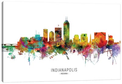 Indianapolis Indiana Skyline Canvas Art Print - Scenic & Nature Typography