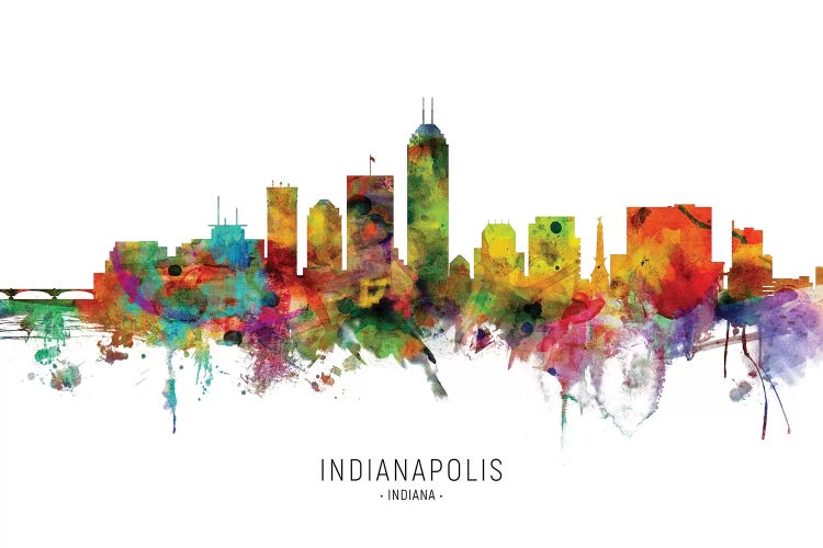 Color Splash Indianapolis Indiana Skyline