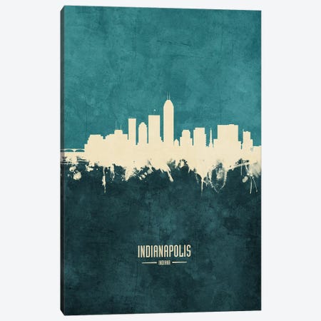 Indianapolis Indiana Skyline Canvas Print #MTO1882} by Michael Tompsett Canvas Wall Art