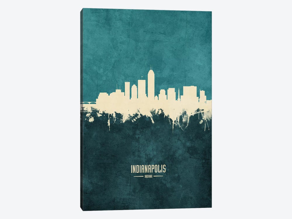 Indianapolis Indiana Skyline by Michael Tompsett 1-piece Canvas Wall Art