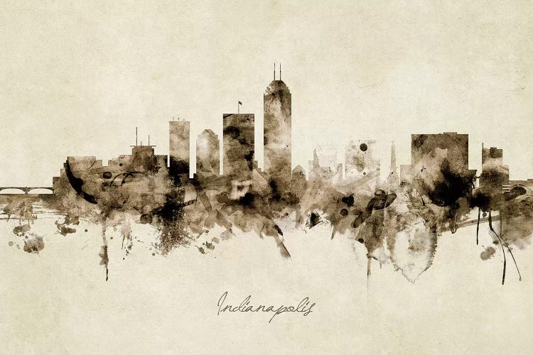 Ink Splash Indianapolis Indiana Skyline