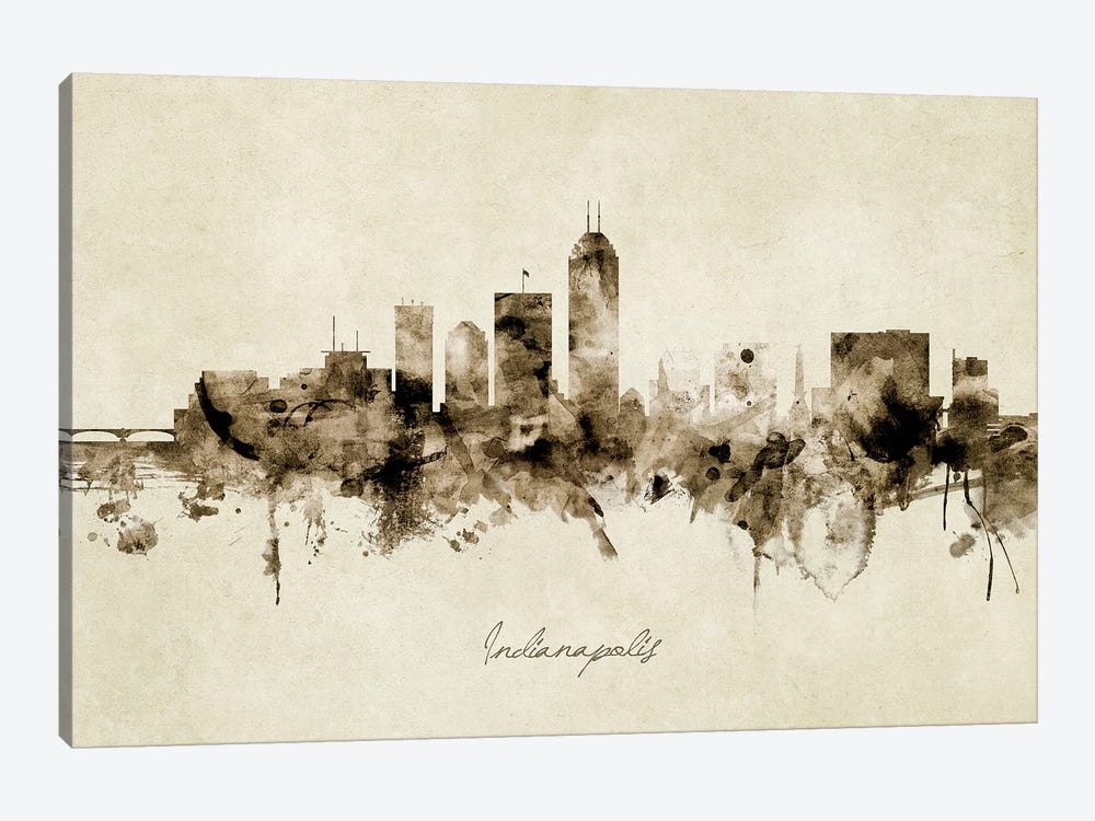 Indianapolis Indiana Skyline by Michael Tompsett 1-piece Art Print
