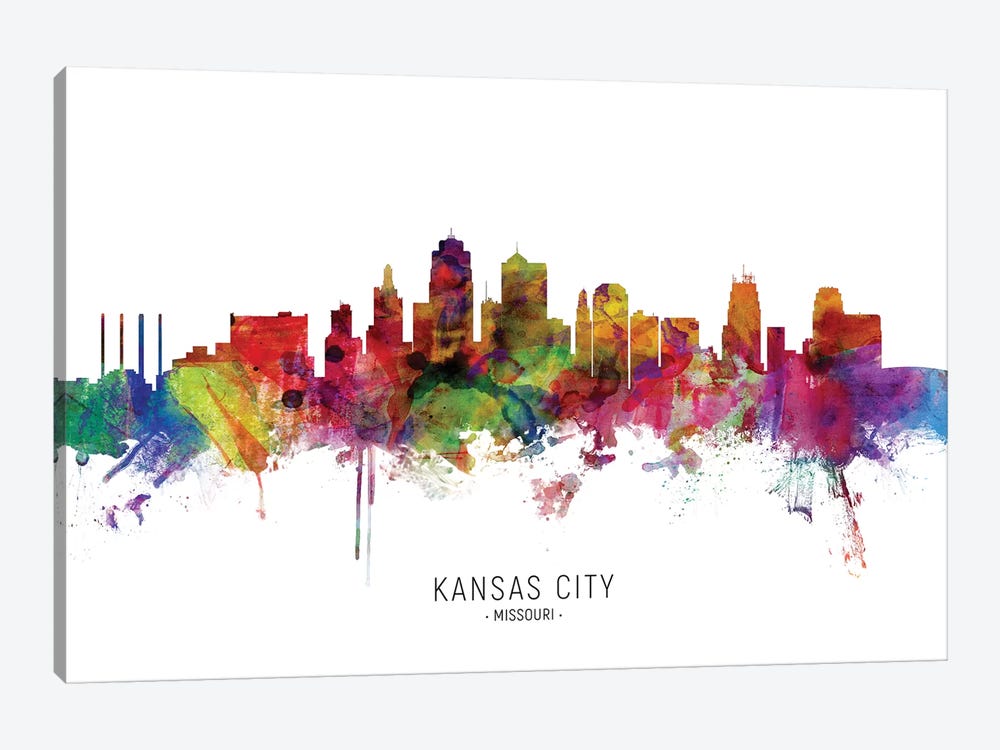 Kansas City Missouri Skyline by Michael Tompsett 1-piece Canvas Art