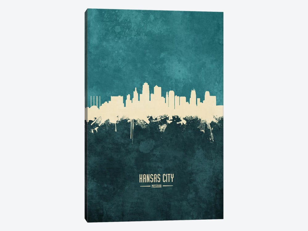 Kansas City Missouri Skyline by Michael Tompsett 1-piece Canvas Art Print