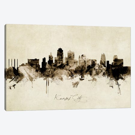 Kansas City Missouri Skyline Canvas Print #MTO1886} by Michael Tompsett Canvas Art Print