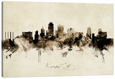Kansas City Missouri Skyline Canvas Art Print - Kansas City Art