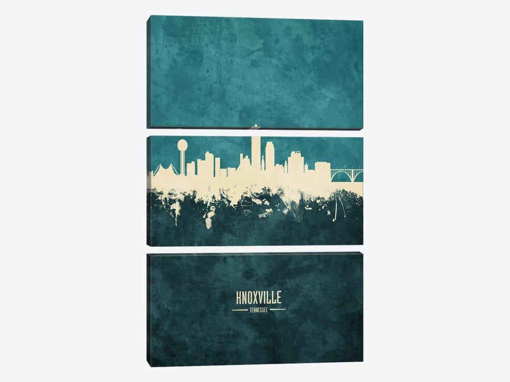 Knoxville Tennessee Skyline by Michael Tompsett 3-piece Canvas Art Print