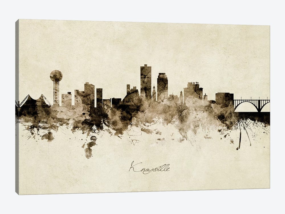 Knoxville Tennessee Skyline by Michael Tompsett 1-piece Canvas Print