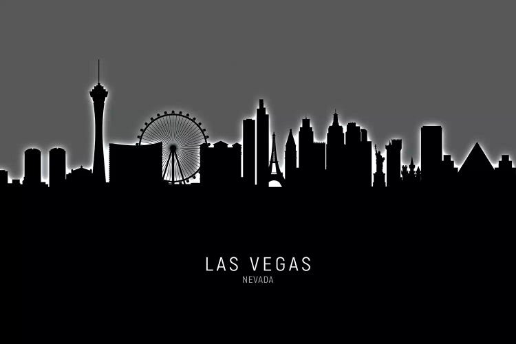 Black On Gray Las Vegas Nevada Skyline