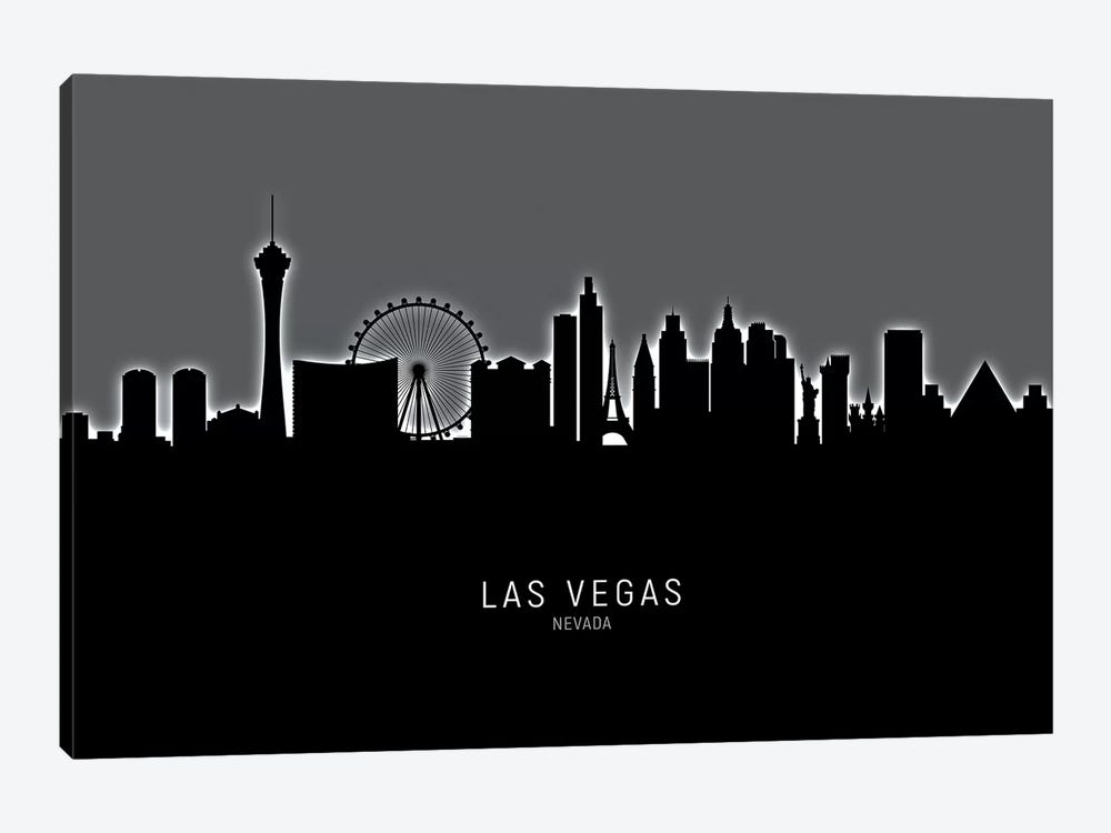Las Vegas Nevada Skyline by Michael Tompsett 1-piece Canvas Art