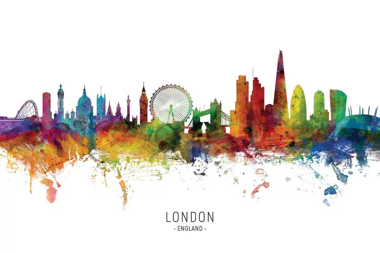 Color Splash London England Skyline