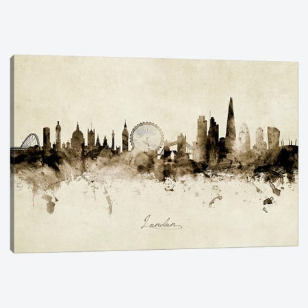 London England Skyline Canvas Print #MTO1897} by Michael Tompsett Canvas Artwork