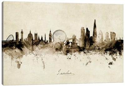 London England Skyline Canvas Art Print - London Skylines