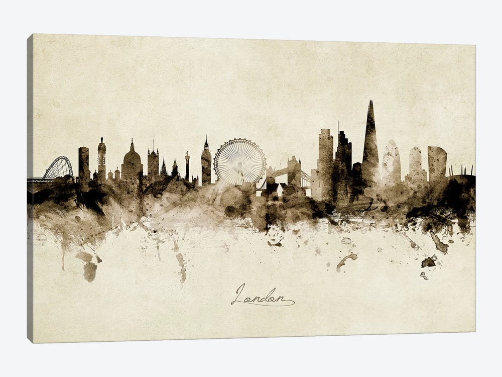 London England Skyline by Michael Tompsett 1-piece Canvas Wall Art