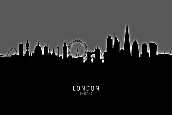 Black On Gray London England Skyline