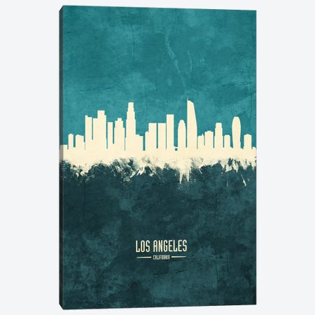 Los Angeles California Skyline Canvas Print #MTO1900} by Michael Tompsett Canvas Art Print