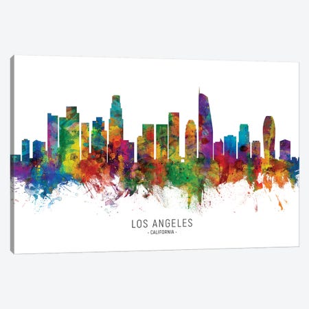 Los Angeles California Skyline Canvas Print #MTO1901} by Michael Tompsett Canvas Print